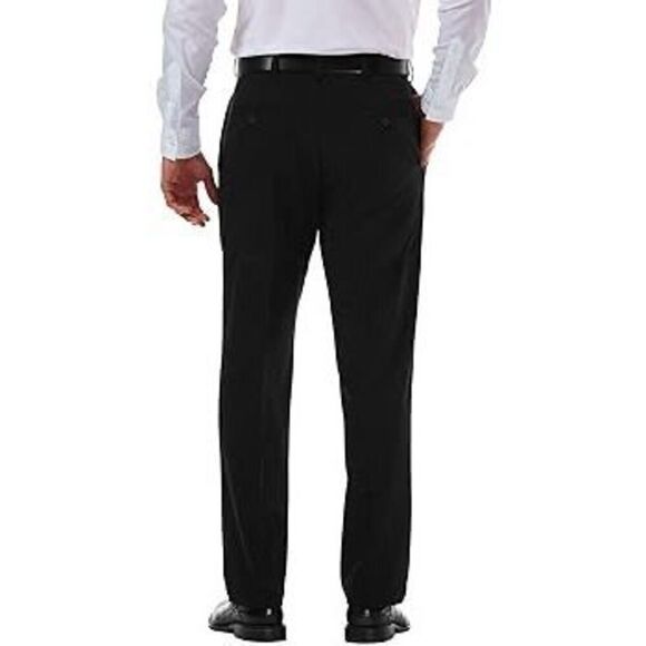 Haggar Men's black pants 36x29 Cool 18 Pro Classic Fit Flat Front Casual Pant Re - Picture 3 of 9